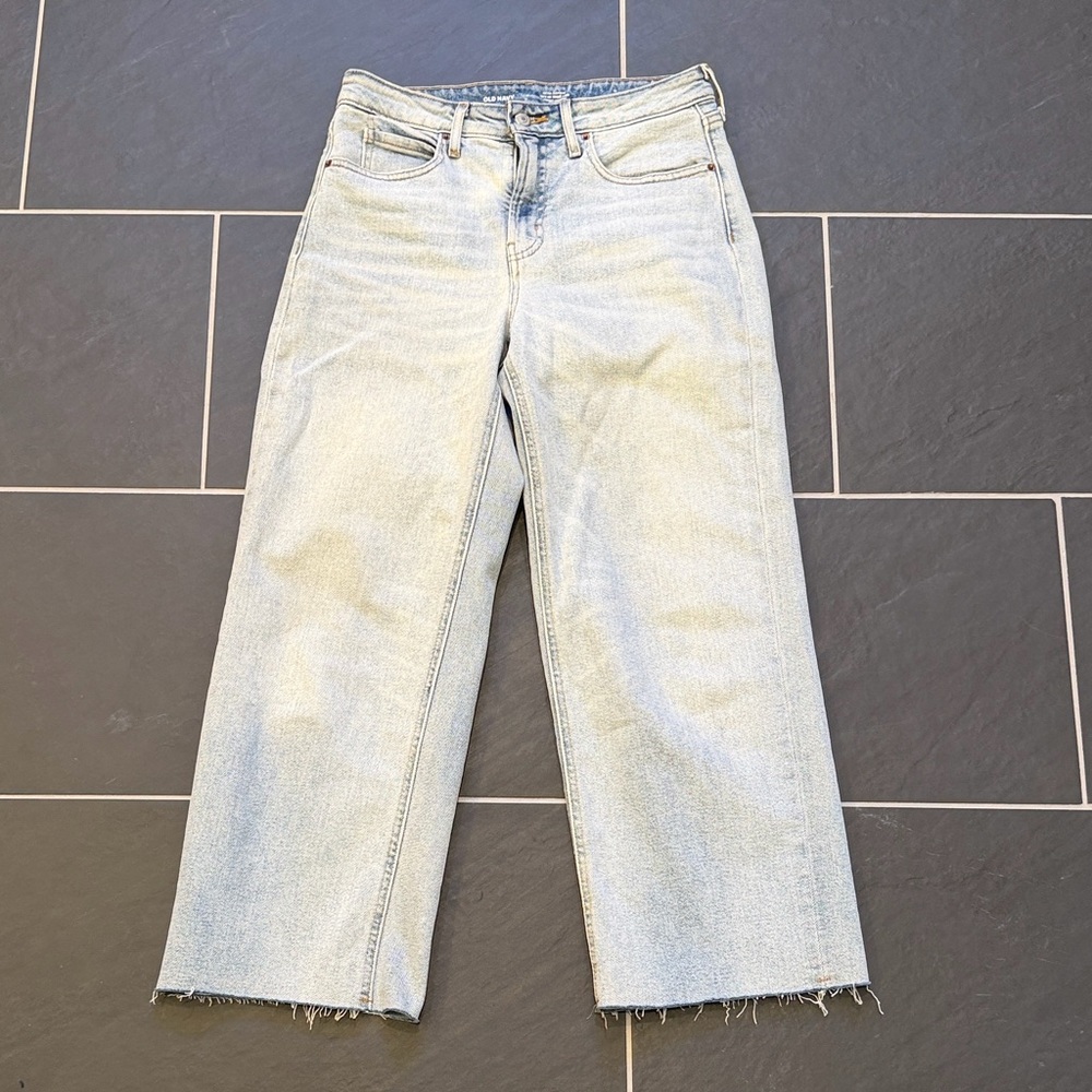 Old Navy Extra High Rise Sky-Hi Wide Leg Women's Jeans Secret Smooth Pockets 4